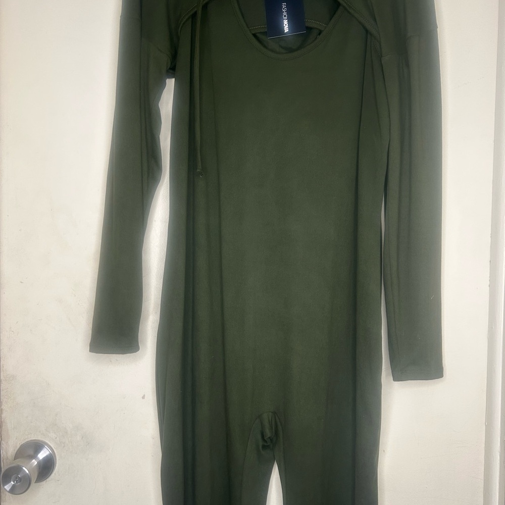 Green Long Sleeve Jumpsuit